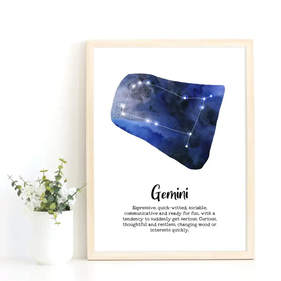 gemini star sign print