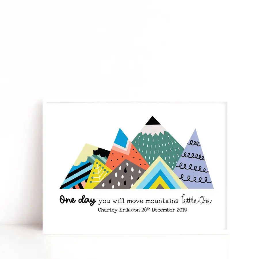 New Baby Personalised Gift | Move Mountains Quote - Wattle Designs