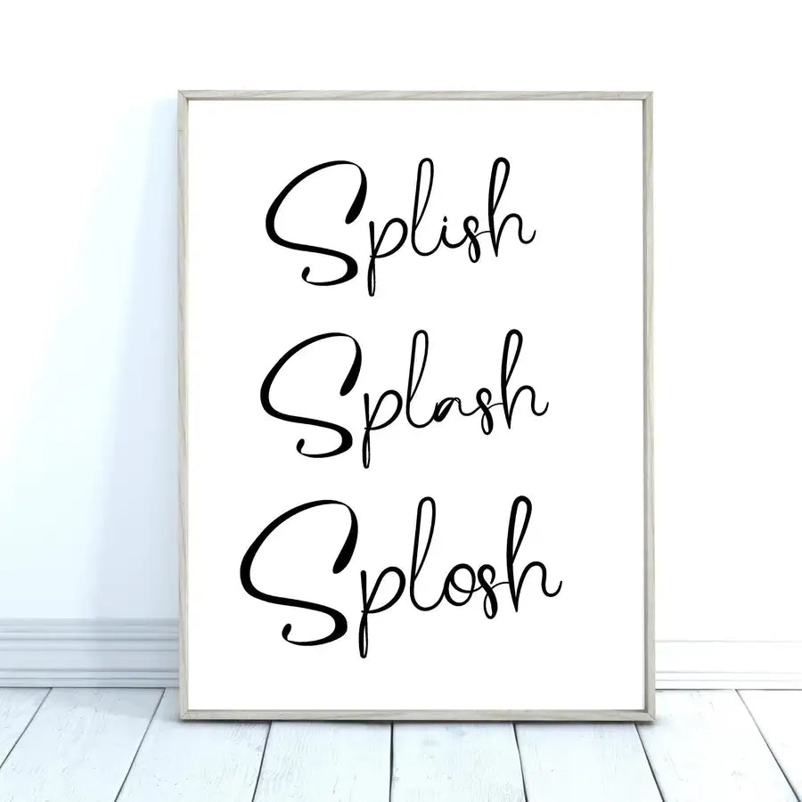 Bathroom Wall Print, Splish Splash Splosh Poster - Wattle Designs