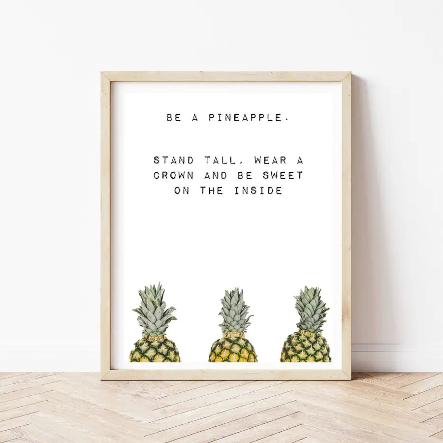 framed pineapple print