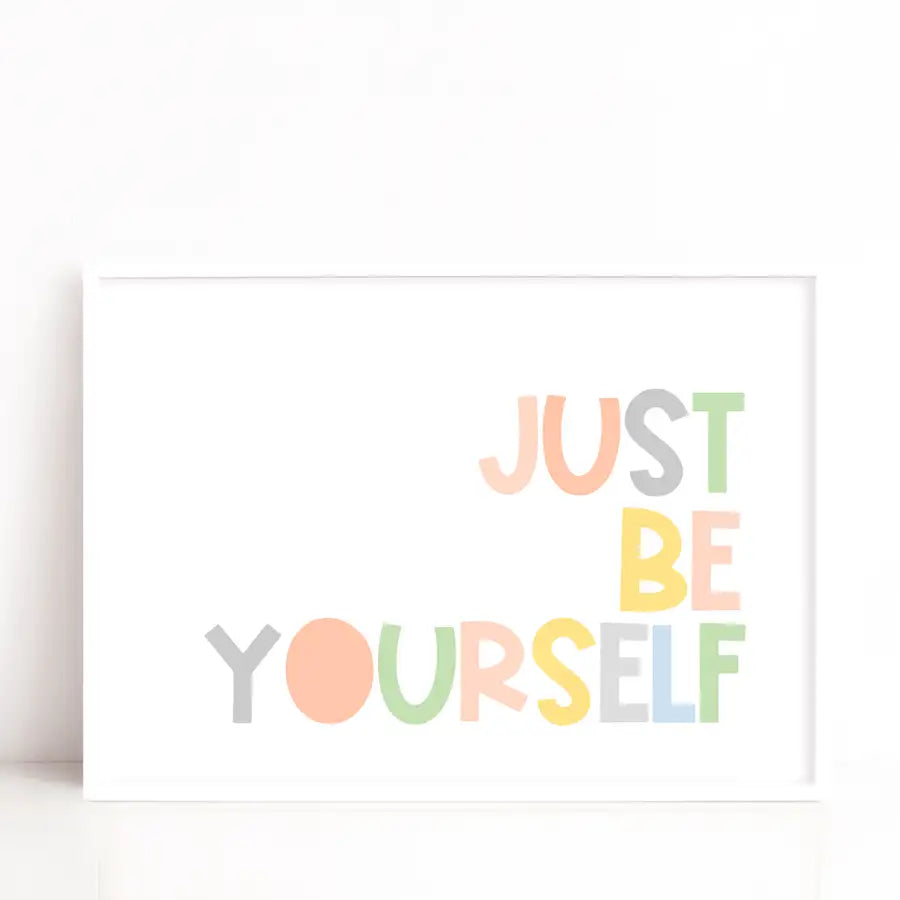 pastel coloured quote print wall art