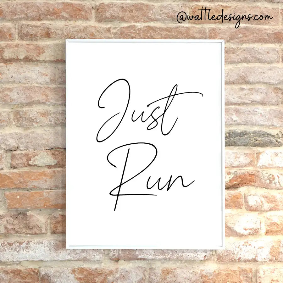 framed running poster