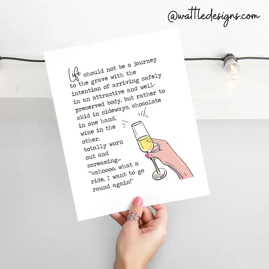life quote print card