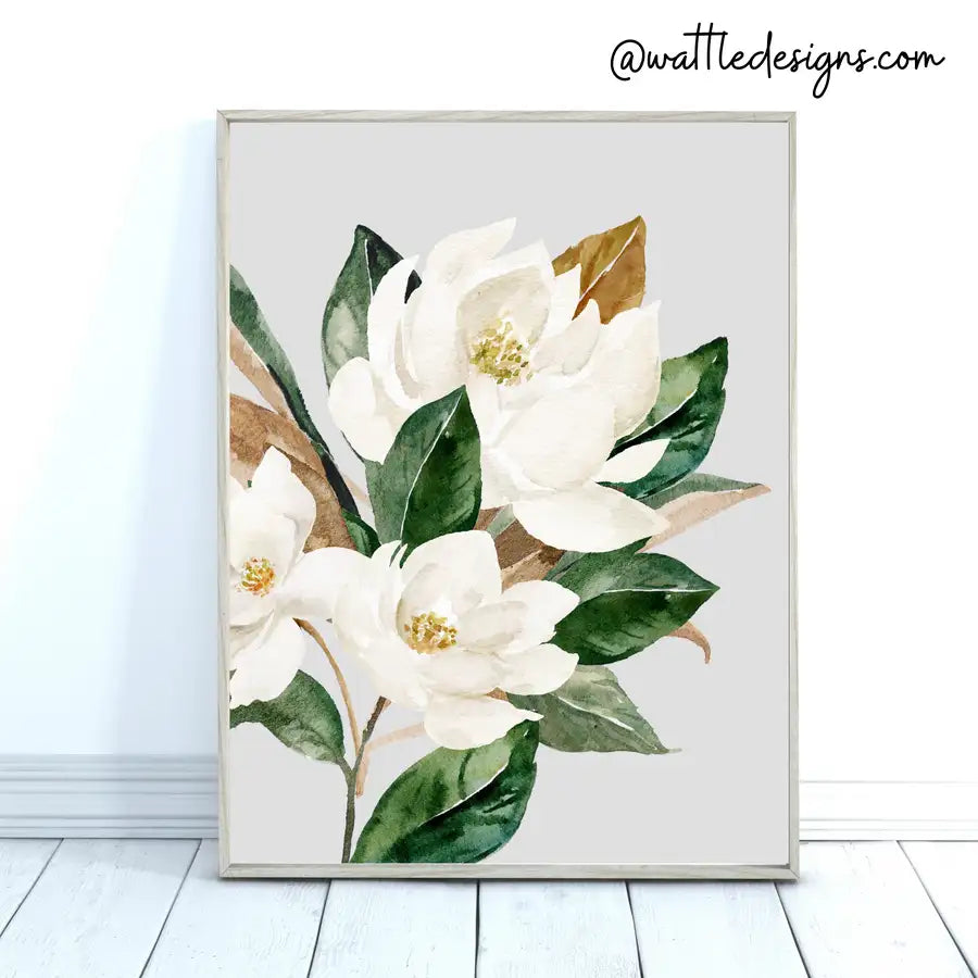 magnolia flower art print