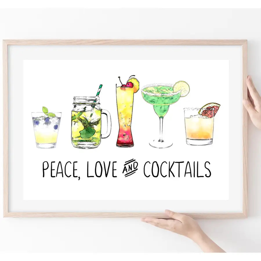 framed cocktails quote