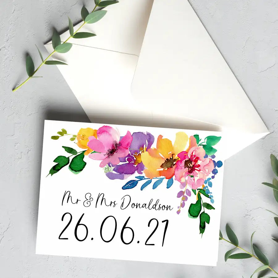 Personalised Wedding Card - Wattle Designs