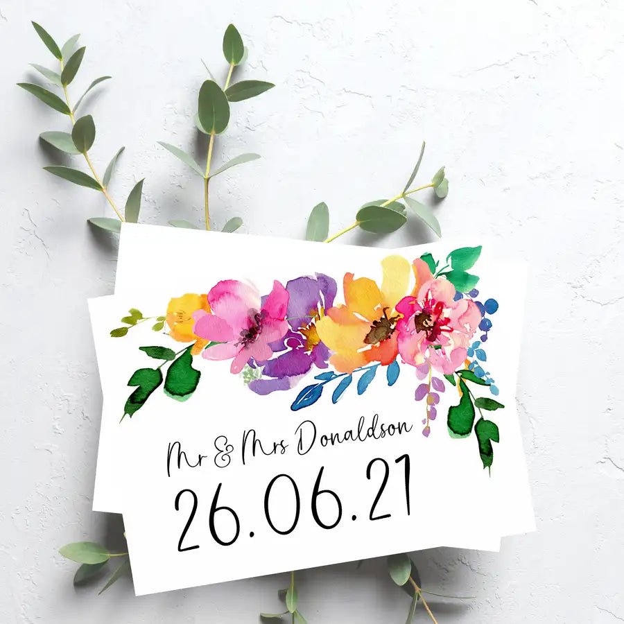 Personalised Wedding Card - Wattle Designs