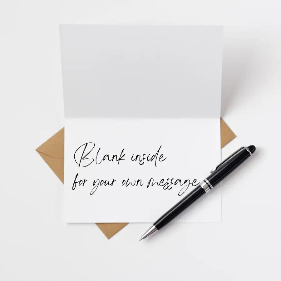 blank card inside for message to be written