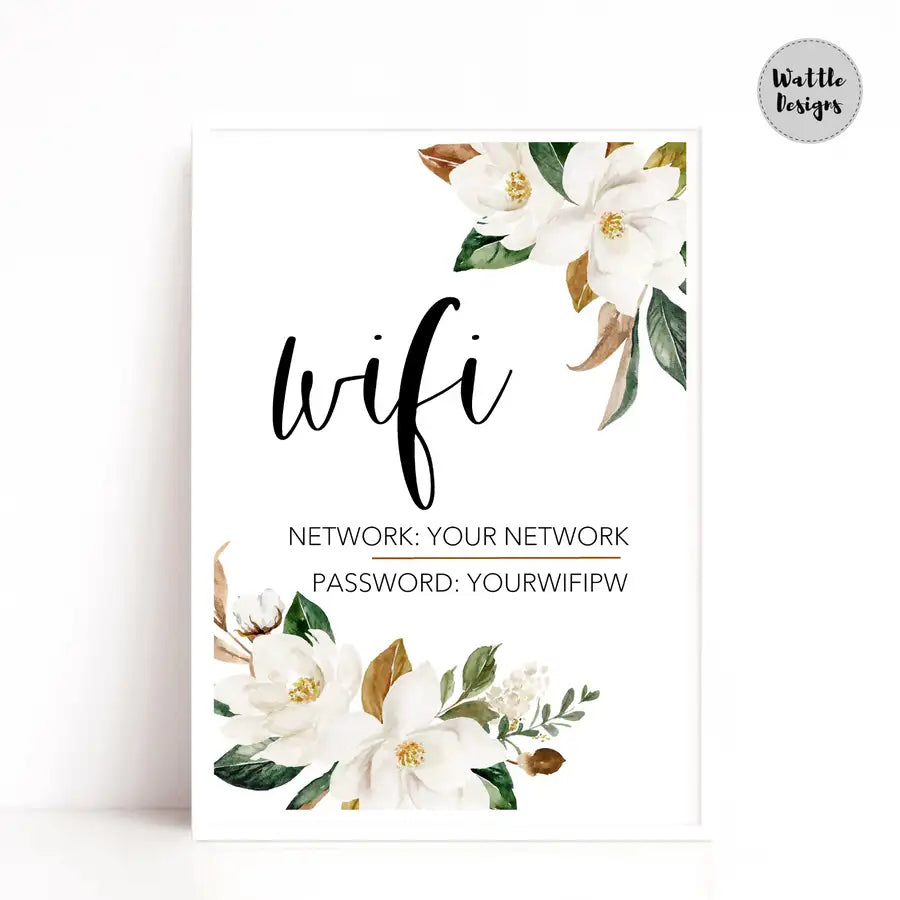 Wifi Password Personalised Print - Wattle Designs